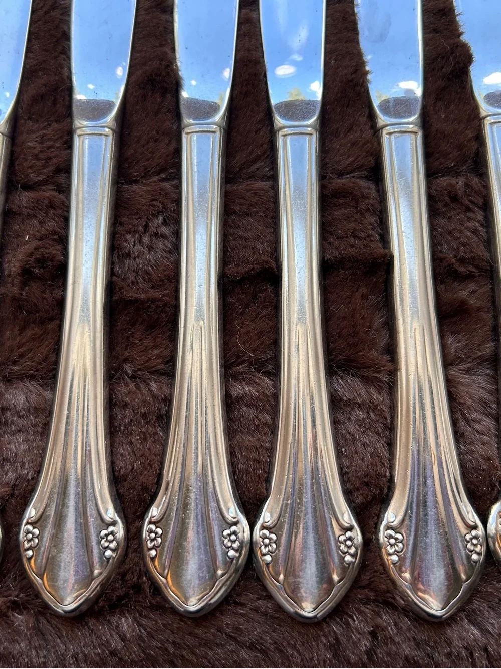 Set of 6 Oneida Repose Stainless Steel Modern Hollow Handle Dinner Knives 9.25in